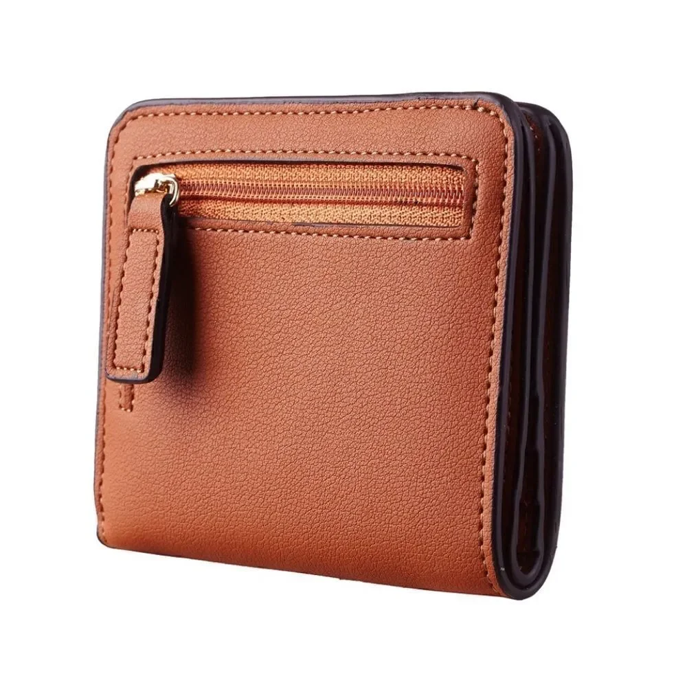 Tan Leather Compact Wallet